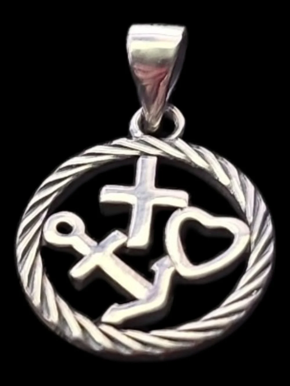 Faith, Hope & Love Silver Pendant Necklace - Silver